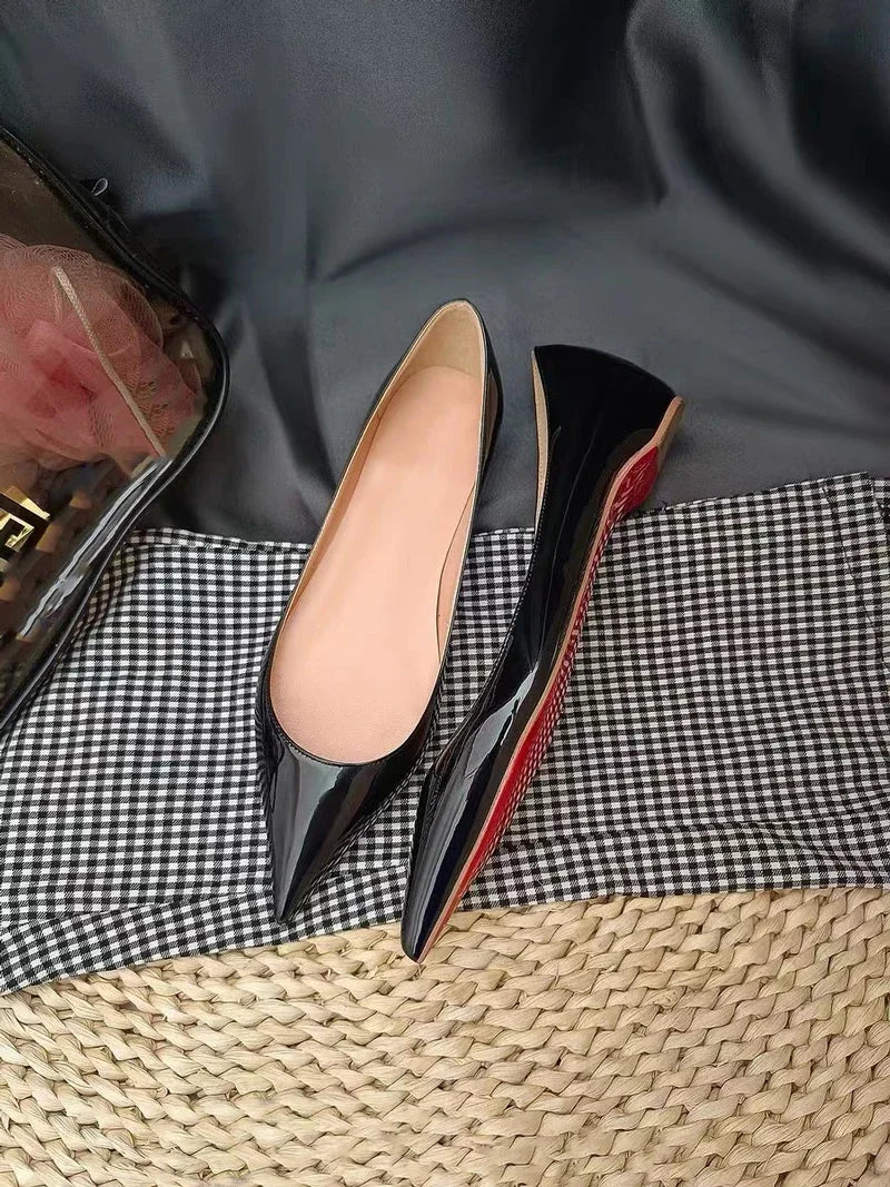 Lightweight Nude Pointed Toe Slip On Flats for Women