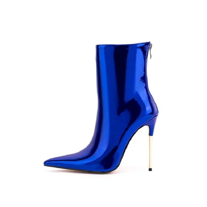 Glam Shiny Back Zipper Over The Knee Boots for Women