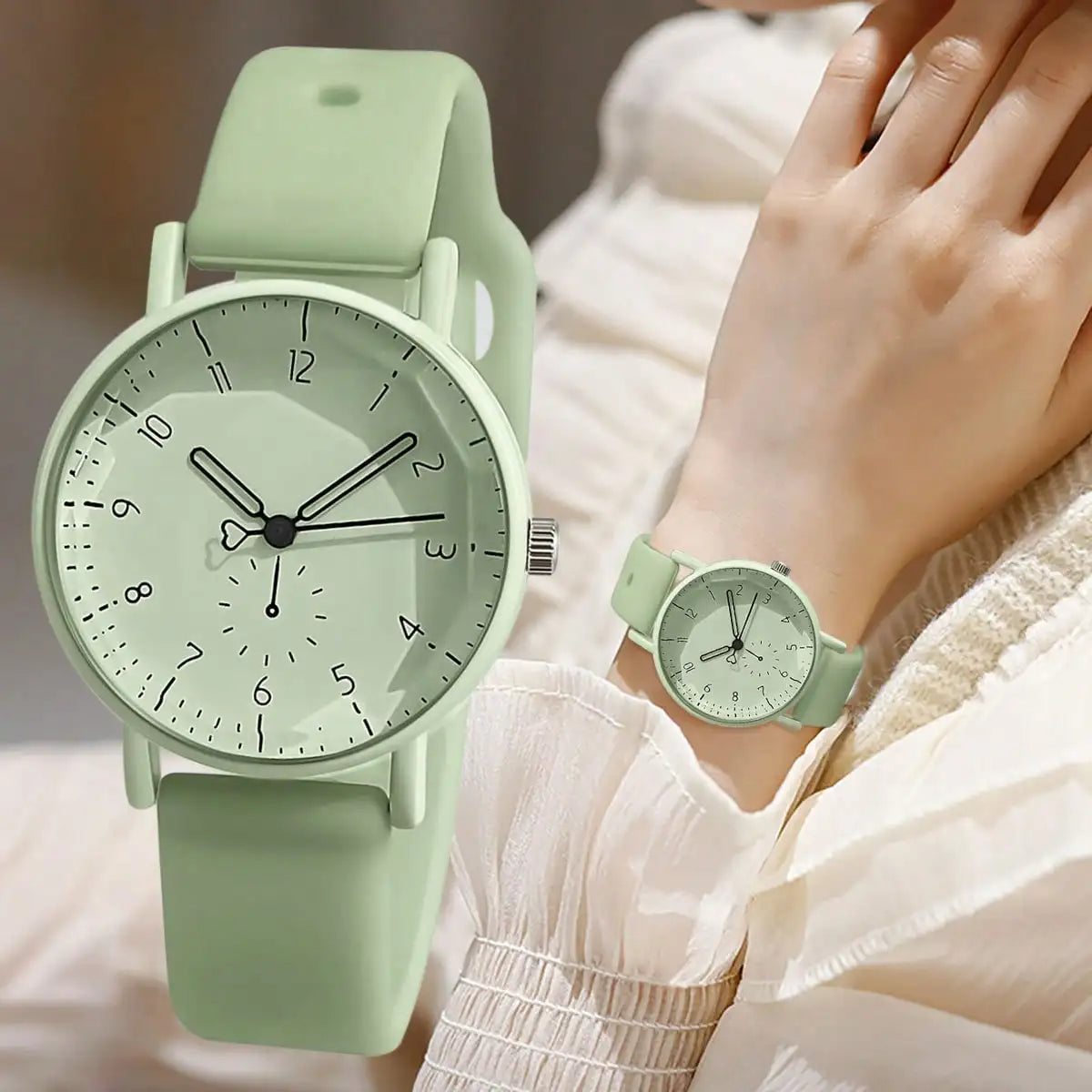 Silicone Strap Quartz Watch for Women