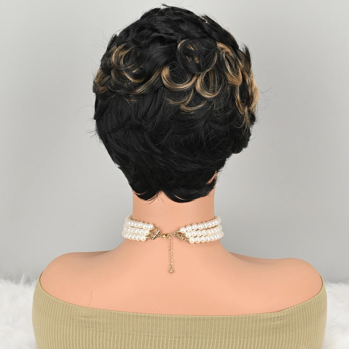 Premium Heat Resistant Short Curly Pixie Wig for Women