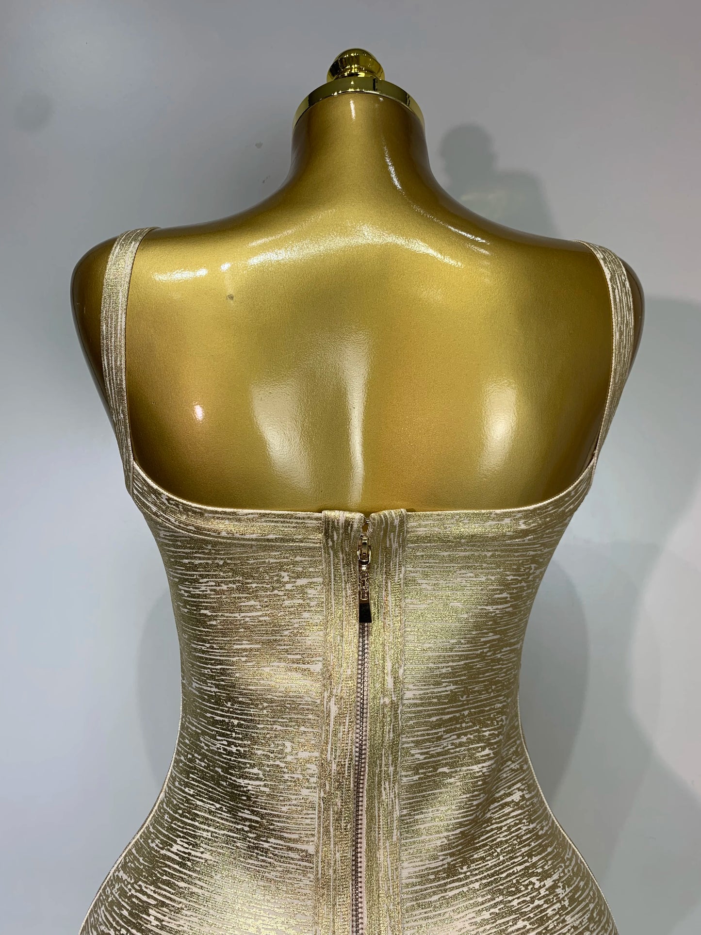 High Quality Celebrity Elegant Gold Bodycon Bandage Dress Women Sexy Nightclub Evening Party Luxury Birthday Dress Vestidos