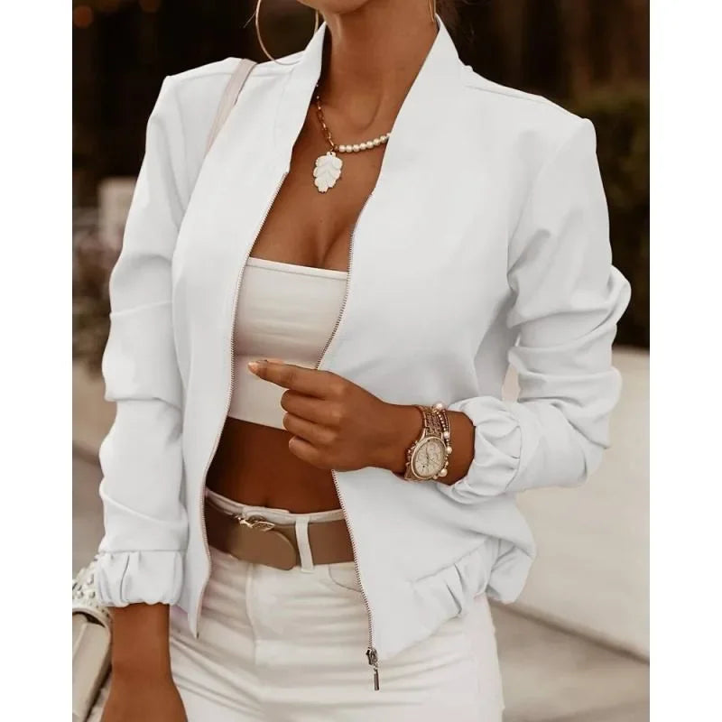 Stand Collar Zip Jacket