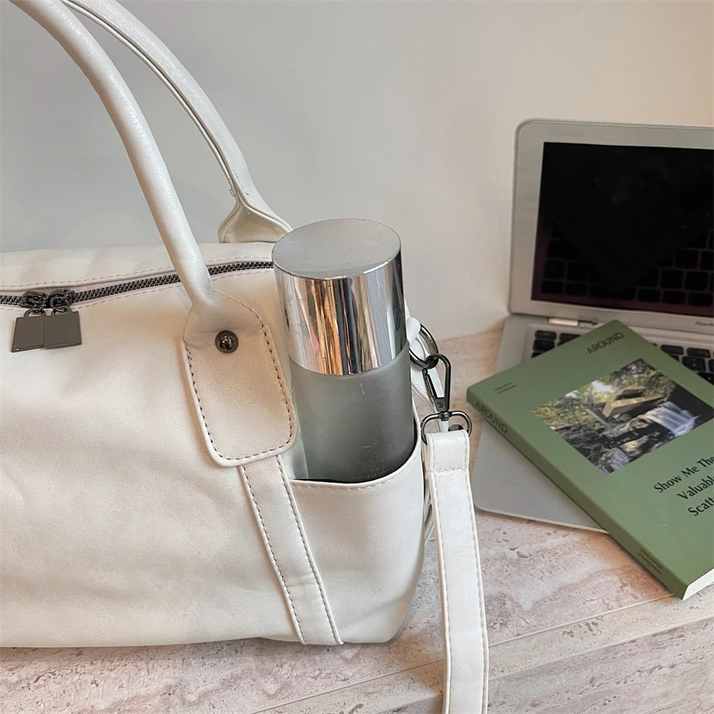 Practical Pure Color Vegan Leather Shoulder Crossbody Bags for Women