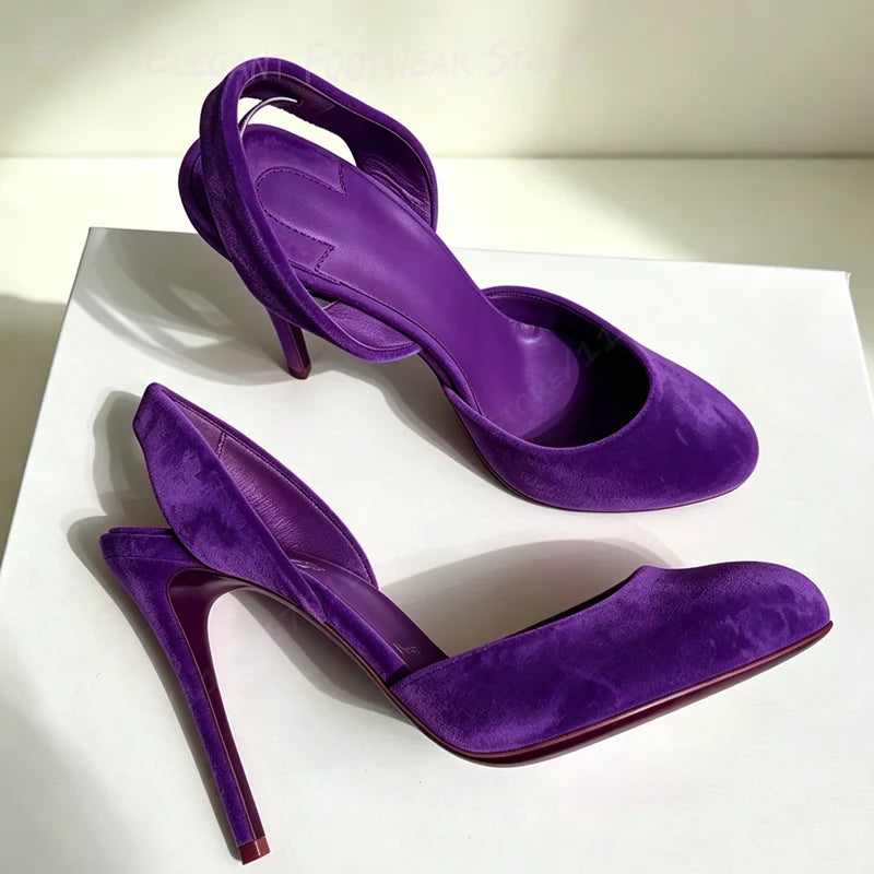 Premium Quality Suede Slingback Stilettos For Women