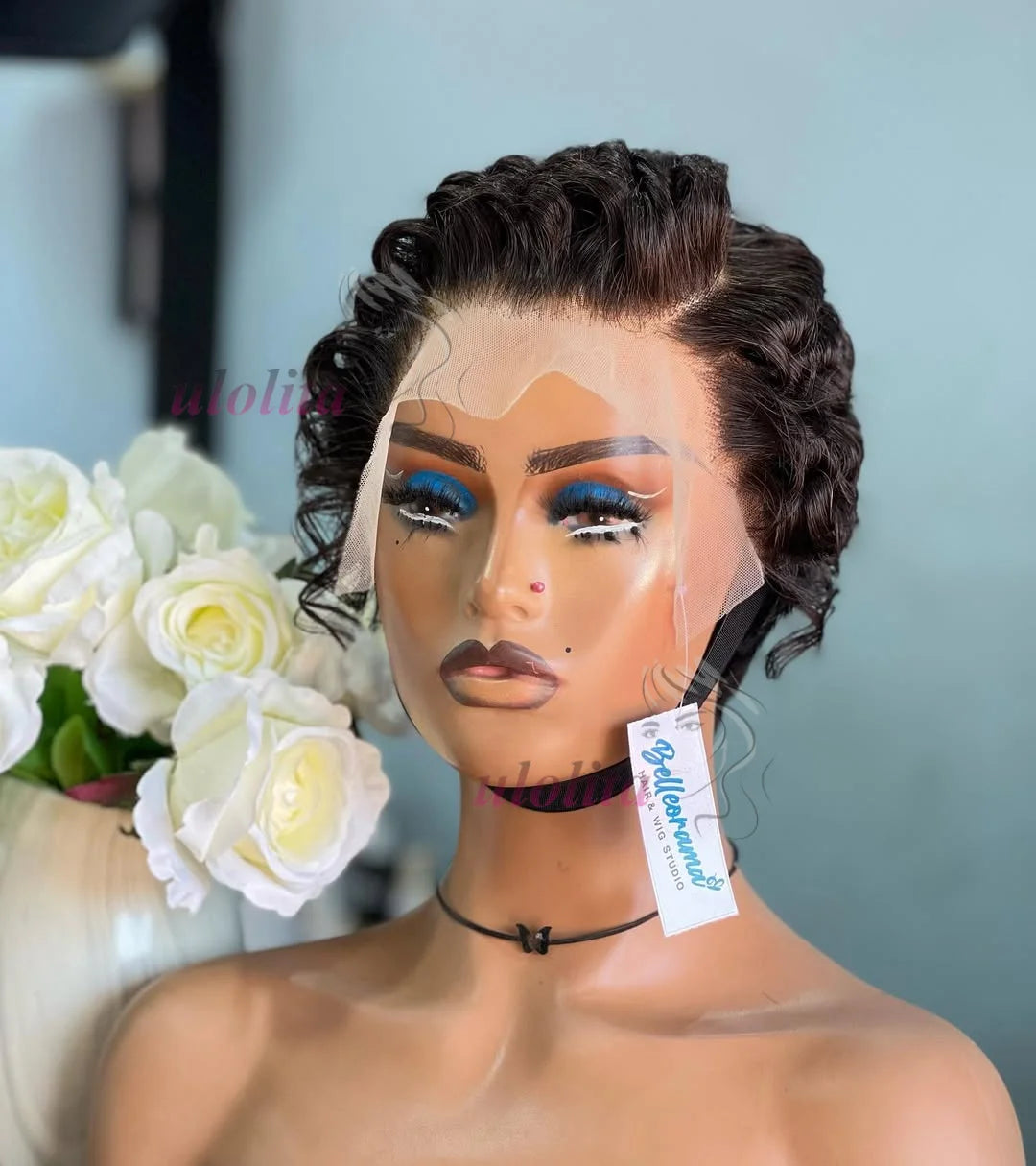 Chocolate Brown Pixie Cut Lace Front Human Hair Wig for Women