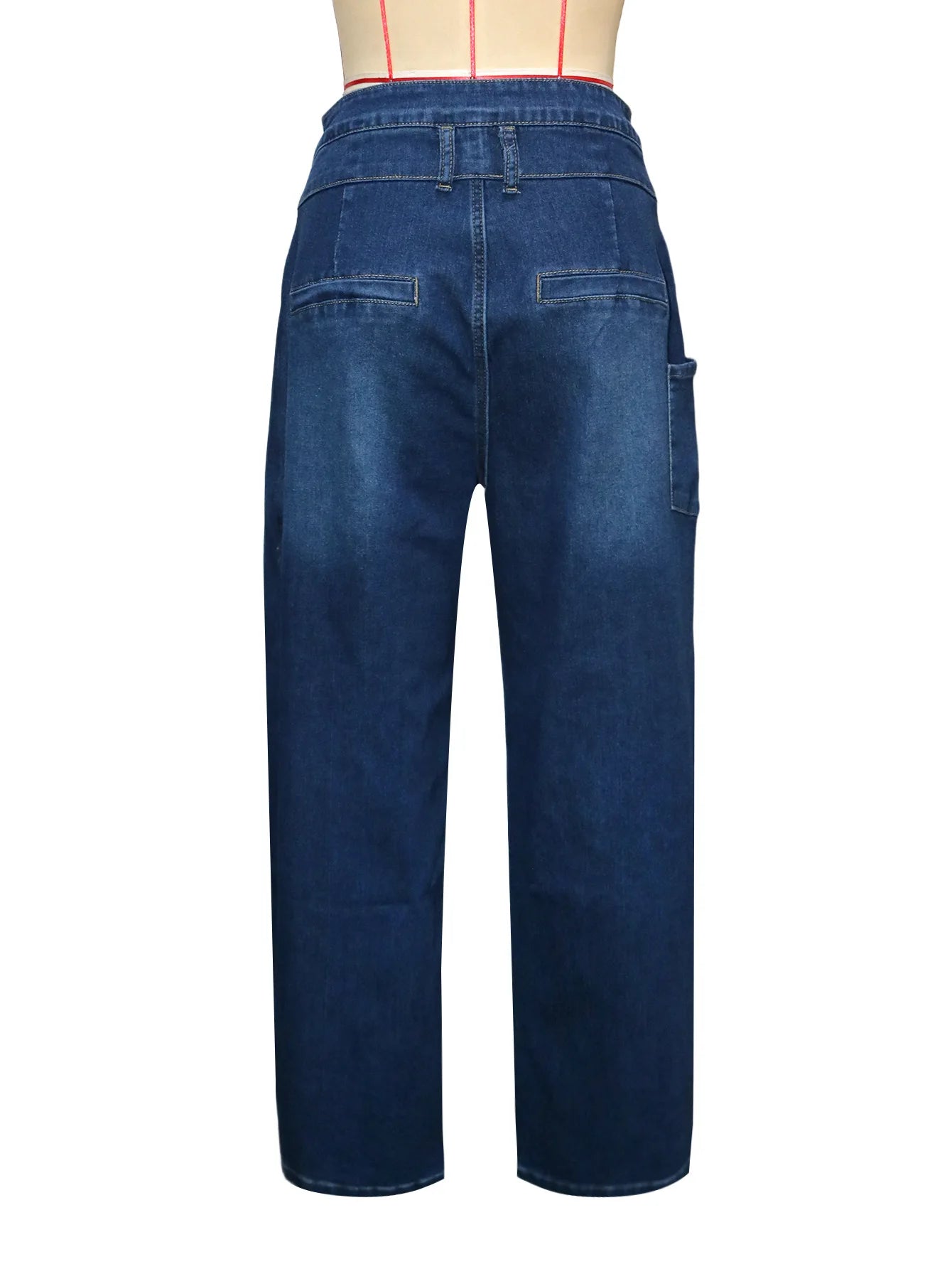 Vintage Washed High Waist Wide Leg Denim Jeans for Women