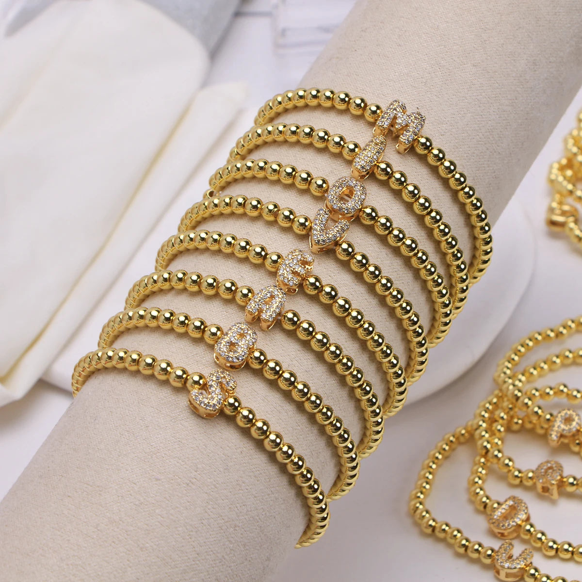 Zircon Initial Charm Bracelet