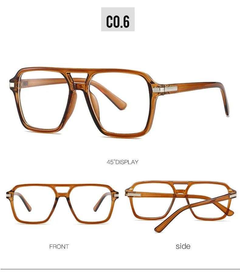 Retro Double Bridge Square Frame Reading Glasses for Women