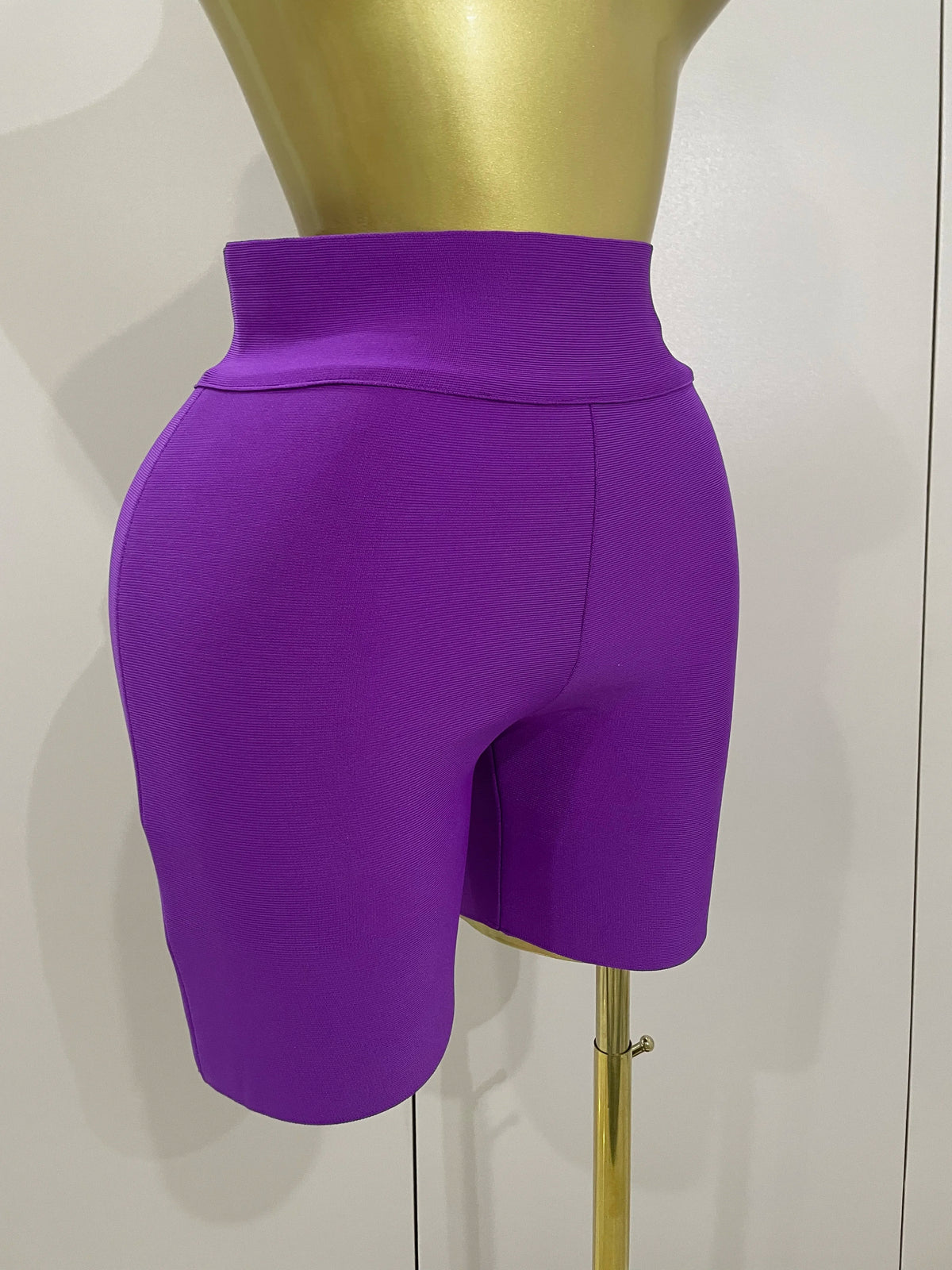 Stock Bandage Shorts Purple Pink Bandage Short Pants High Waist Top Quality Rayon Bandage Casual Sports Shorts Wholesale