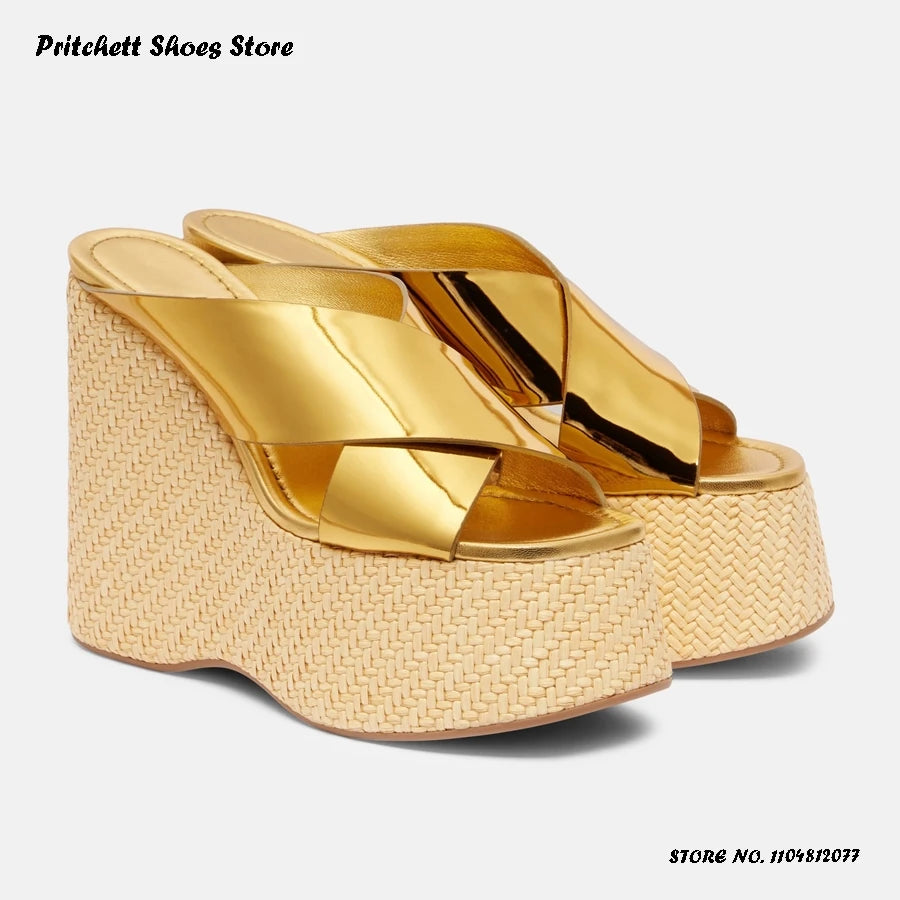 Elegant Comfortable Platform Leather Mules for Women