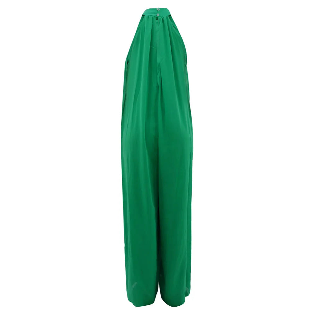 Loose Fit Solid Color Chiffon Ankle Length Jumpsuit for Women