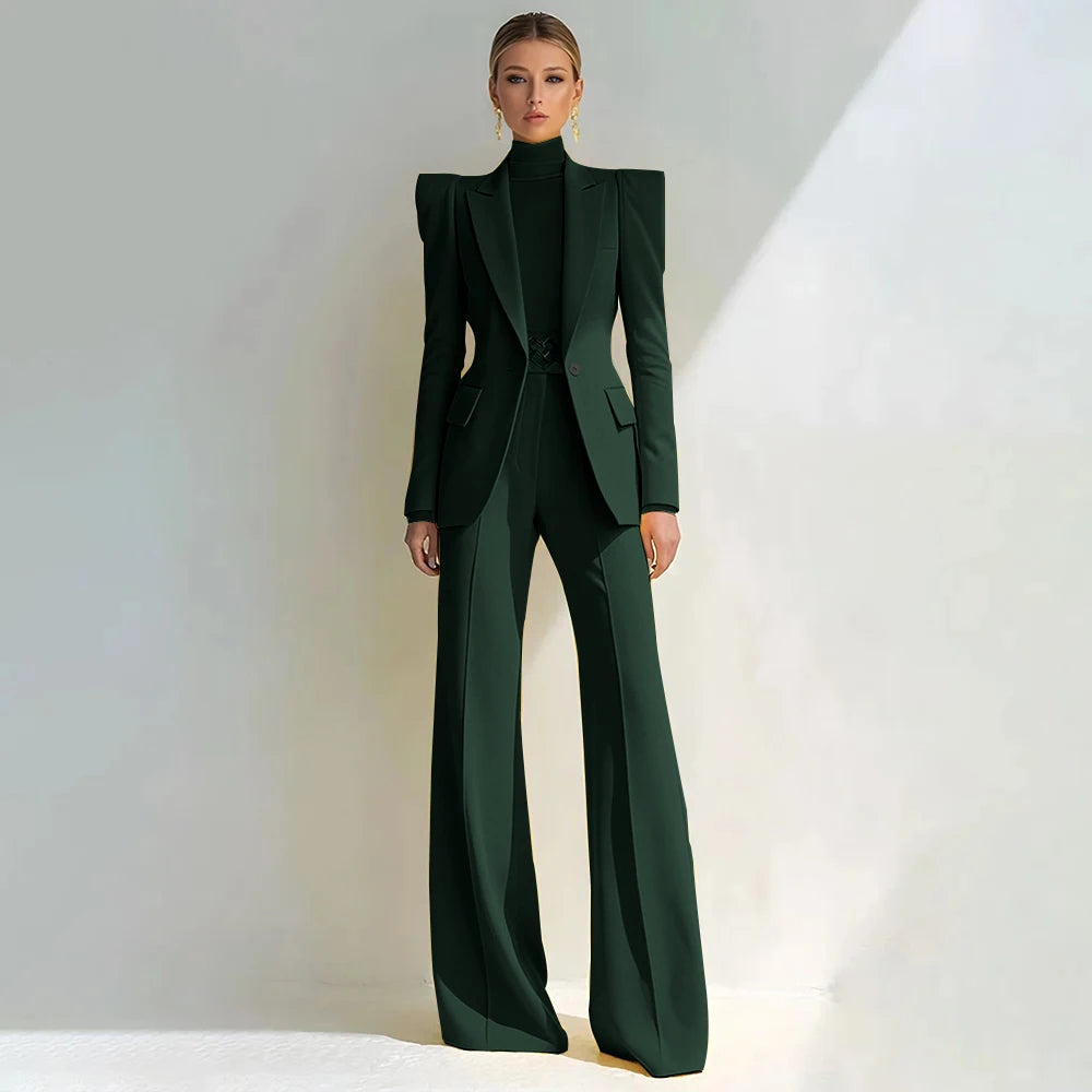 Stylish Double Breasted Two Piece Pantsuit for Women