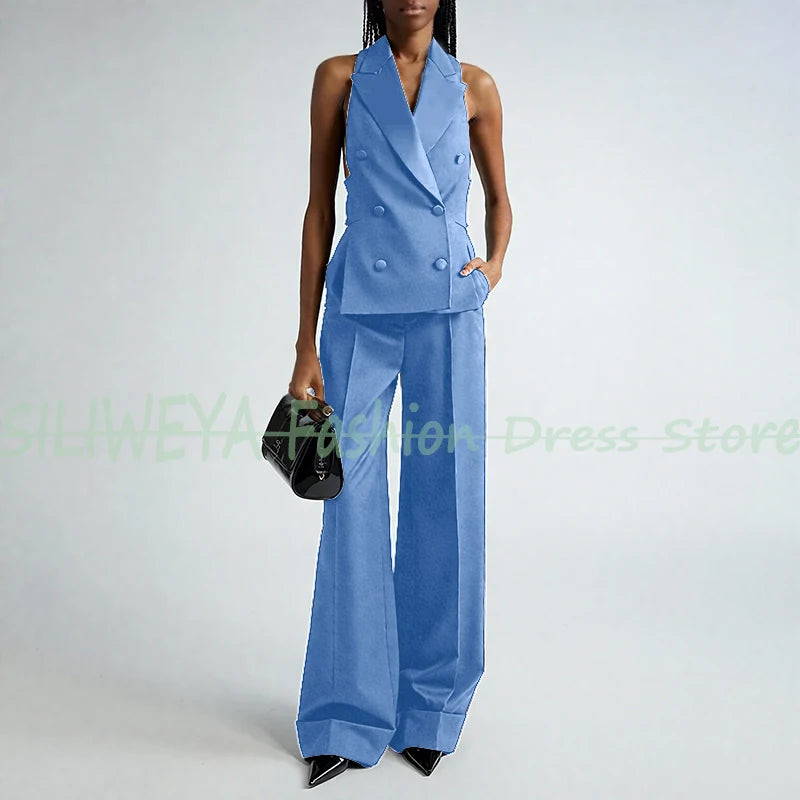 Double Breasted Vest And Pants Set