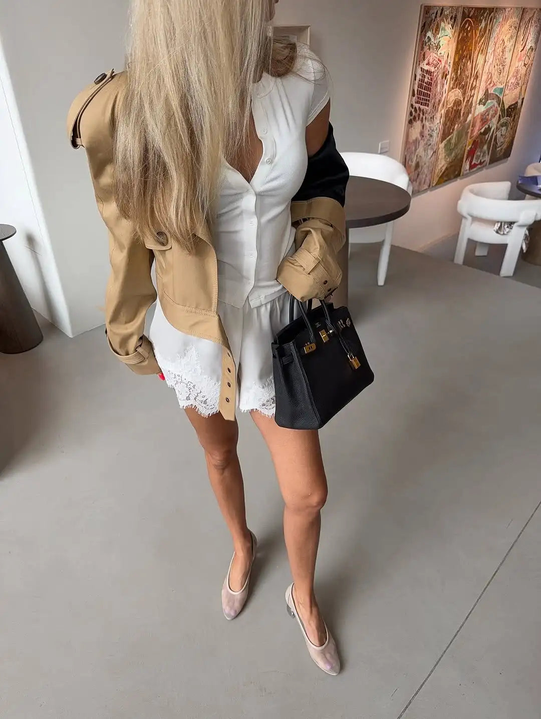 Women Lace Patchwork Satin Shorts Chic Loose Soild Wide Legs Elastic Short 2025 New Y2k Lady All Much Casual Street Outfits