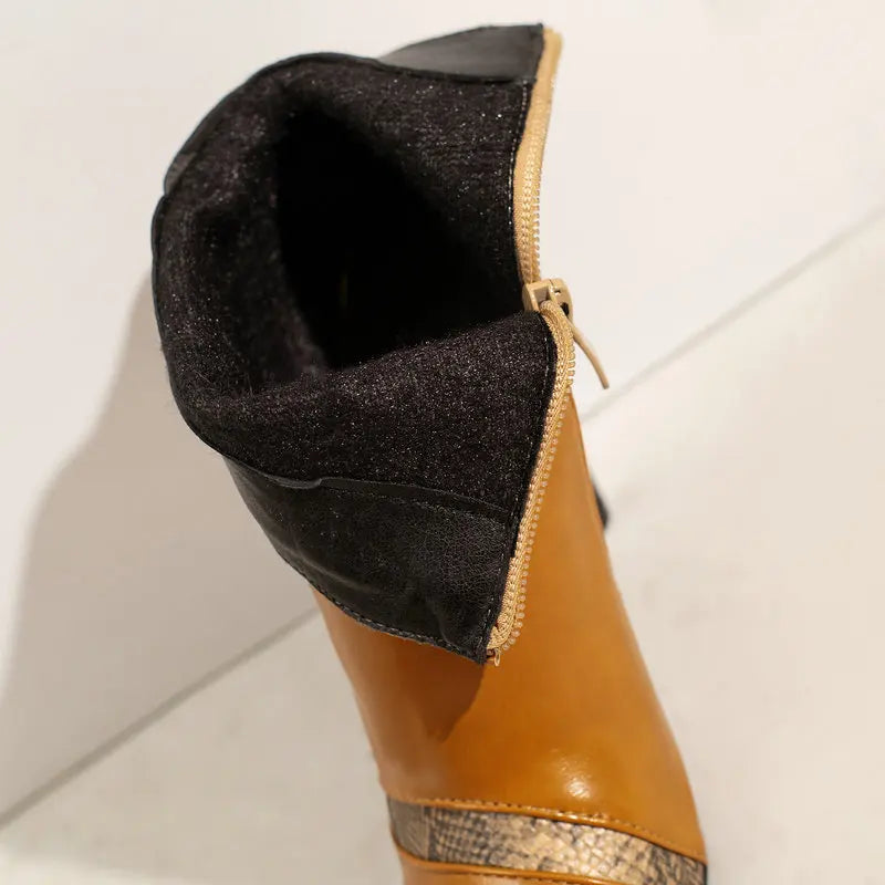 Pointed Toe PU Leather Stiletto Ankle Boots for Women