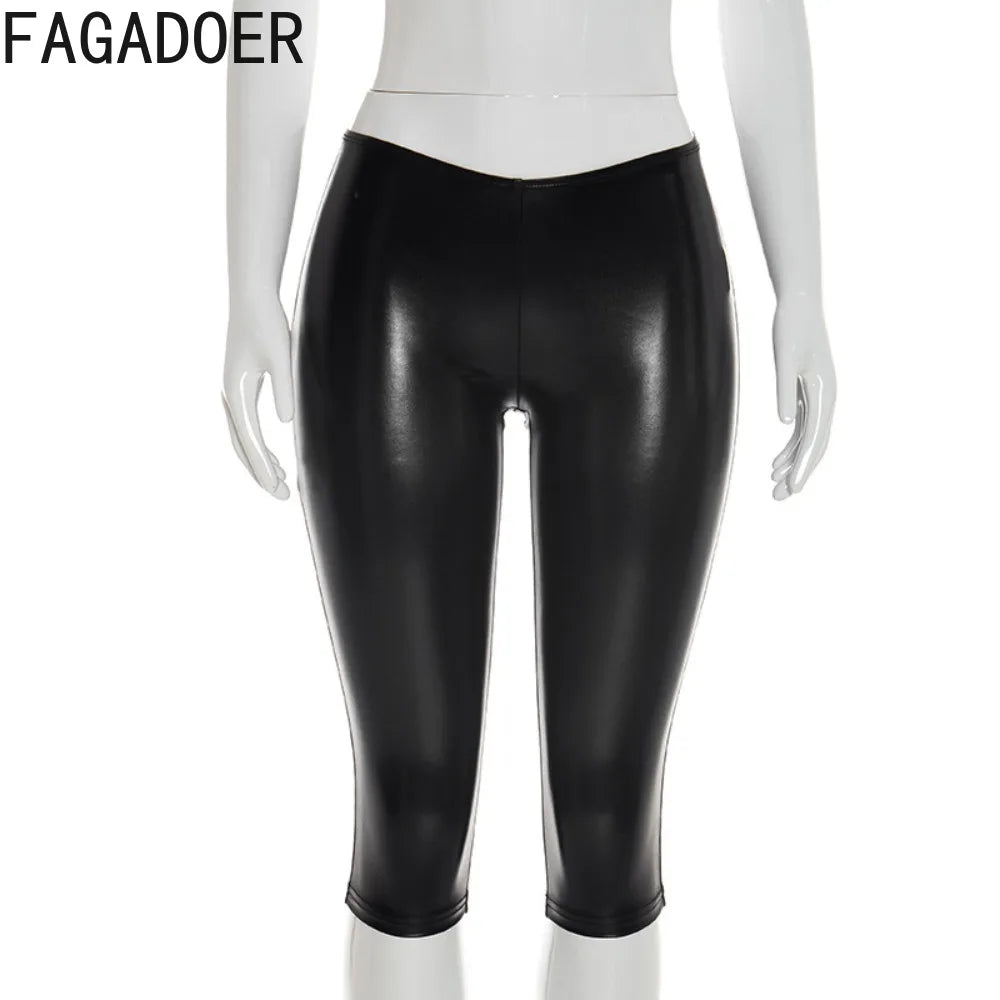 Patchwork Low-Waist Bodycon Pants With Stretch for Women