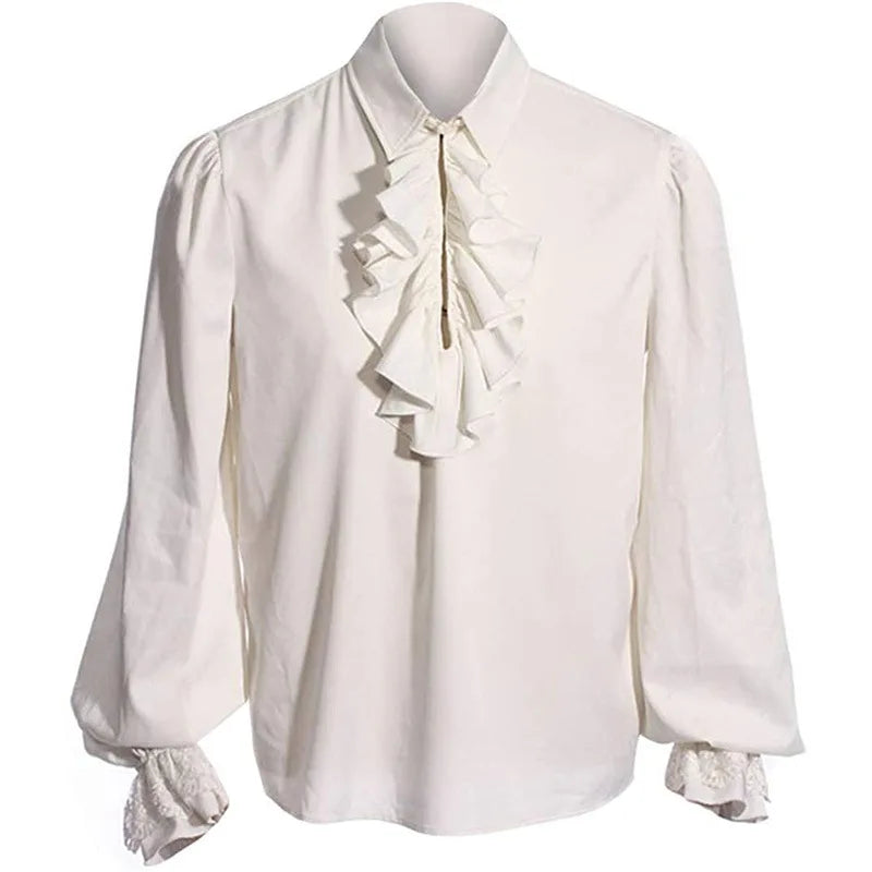 Lantern Sleeve Ruffle Shirt