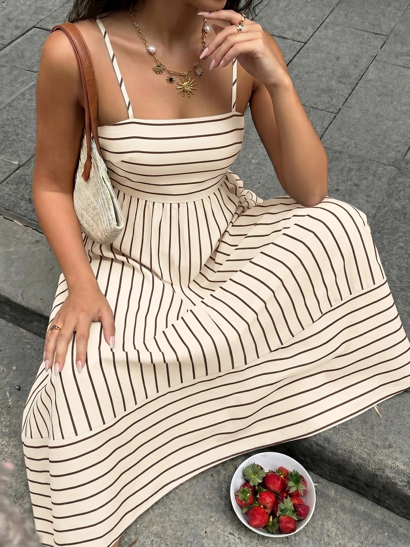 Elegant Backless Square Collar Maxi Dress for Women