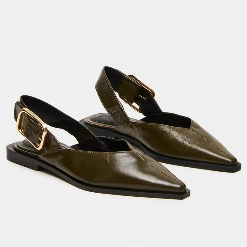 Comfortable Leopard Print Buckle Strap Flat Sandals for Women