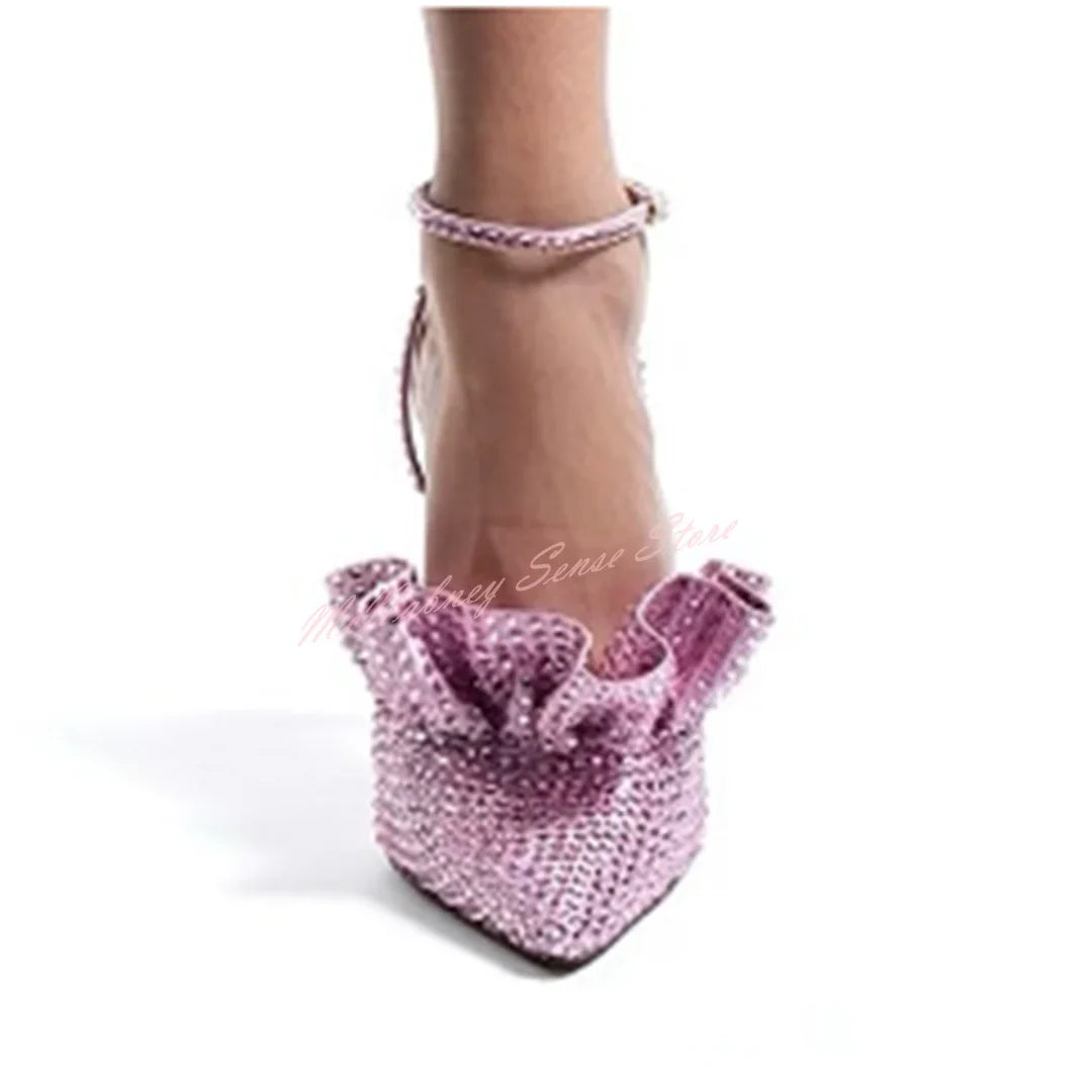 Glamorous Crystal Slingback Stiletto Pumps For Women