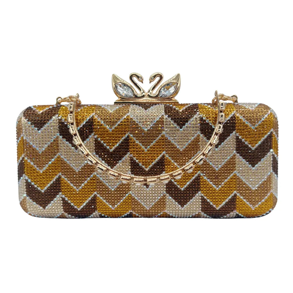 Shiny Rhinestone Clutch Handbag for Women Party Occasions