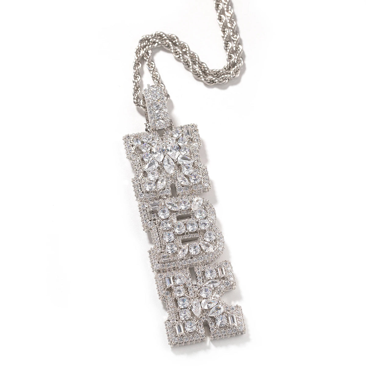 Cubic Zirconia Initial Pendant Necklace