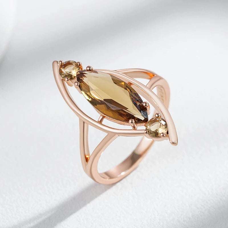 Rose Gold Plated Zircon Statement Ring
