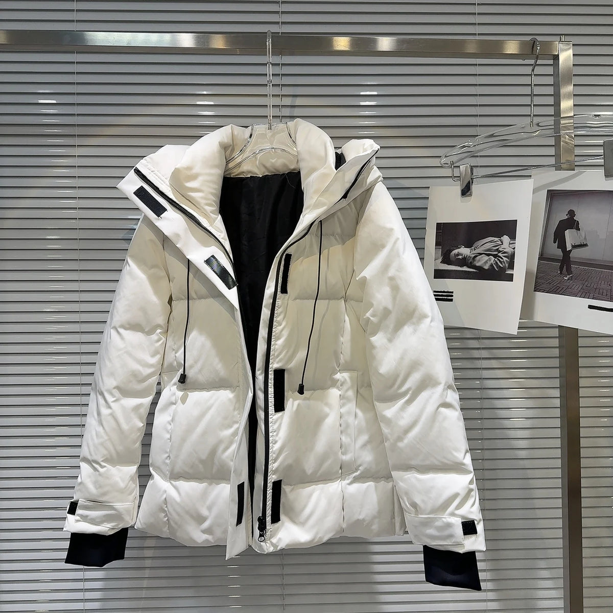 Warm Belted Hooded Winter Puffer Down Jacket for Women