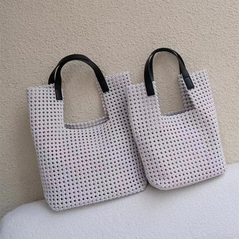 Rope Woven Shoulder Tote Bag