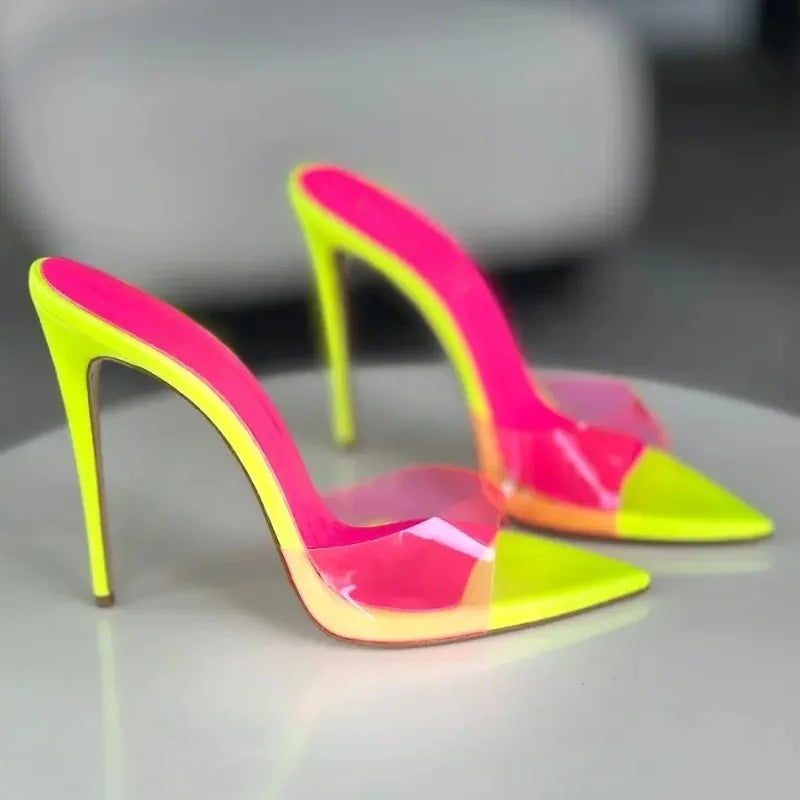 Elegant Solid Color PVC Pointed Toe Pumps for Women
