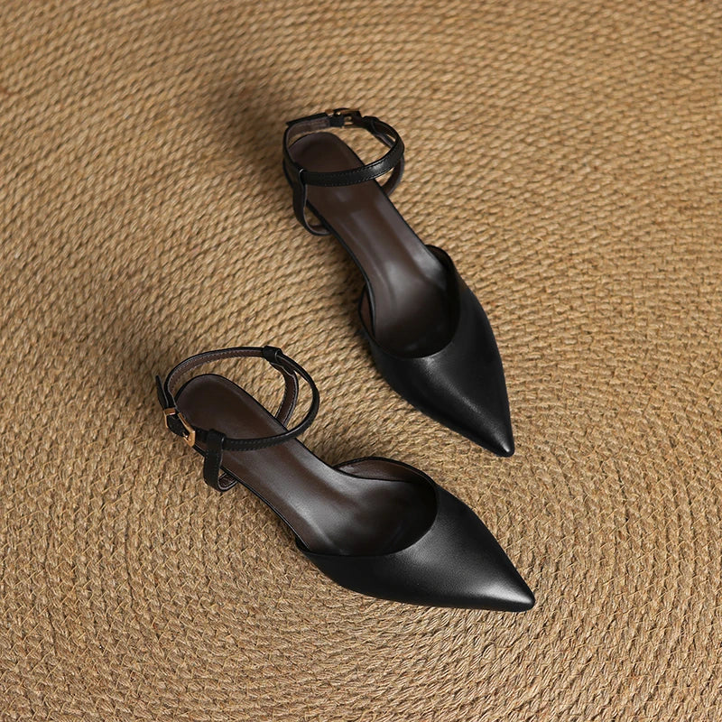 Genuine Leather Horsehair Detail Sandals for Women