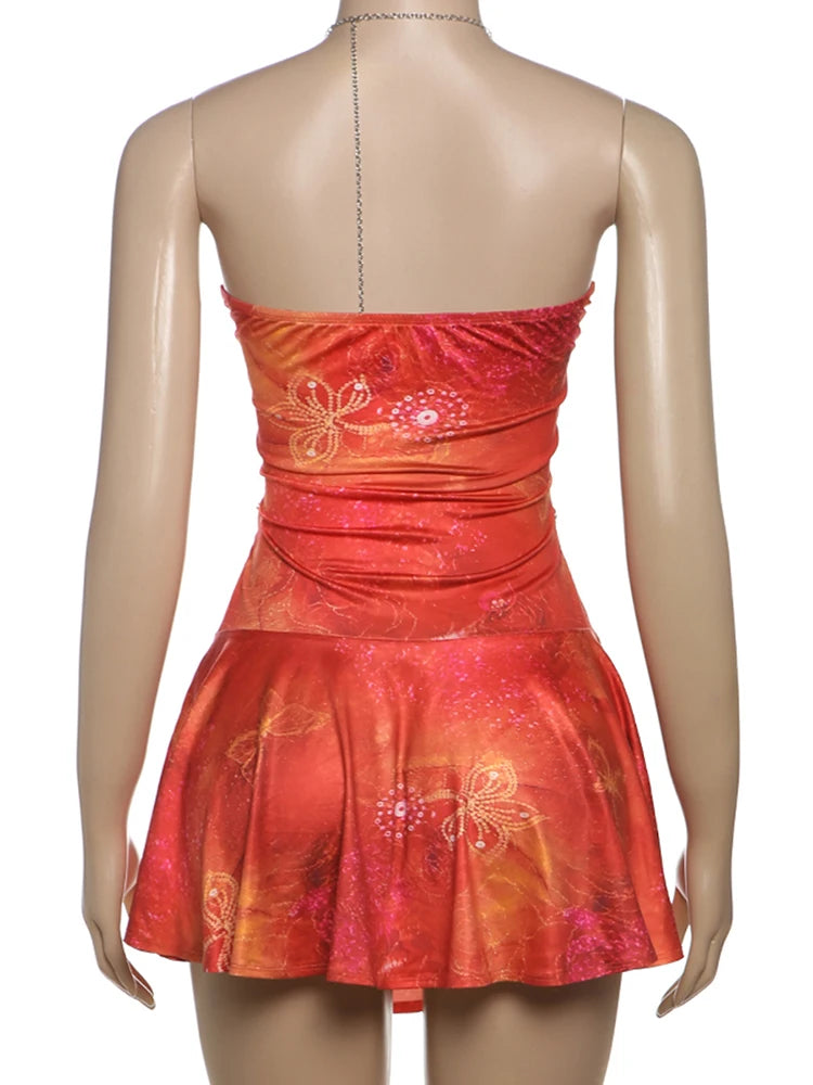 Tie Dye Halter Mini Dress