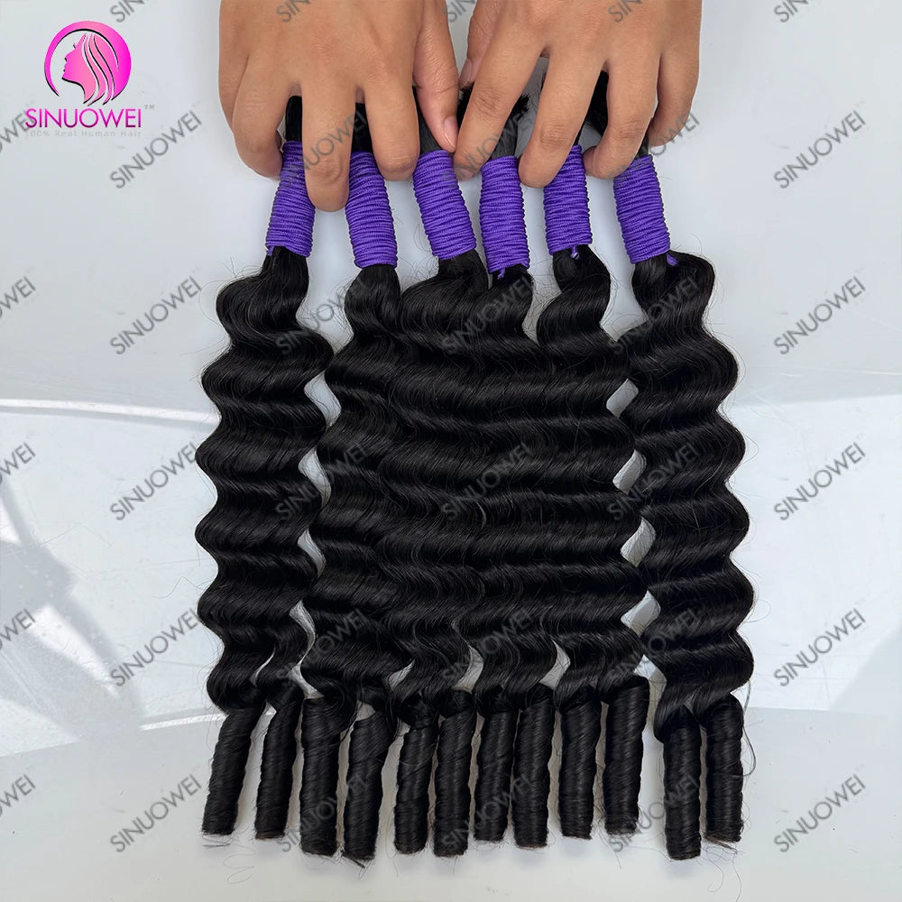 Deep Wave Human Hair Braiding Extensions for Women