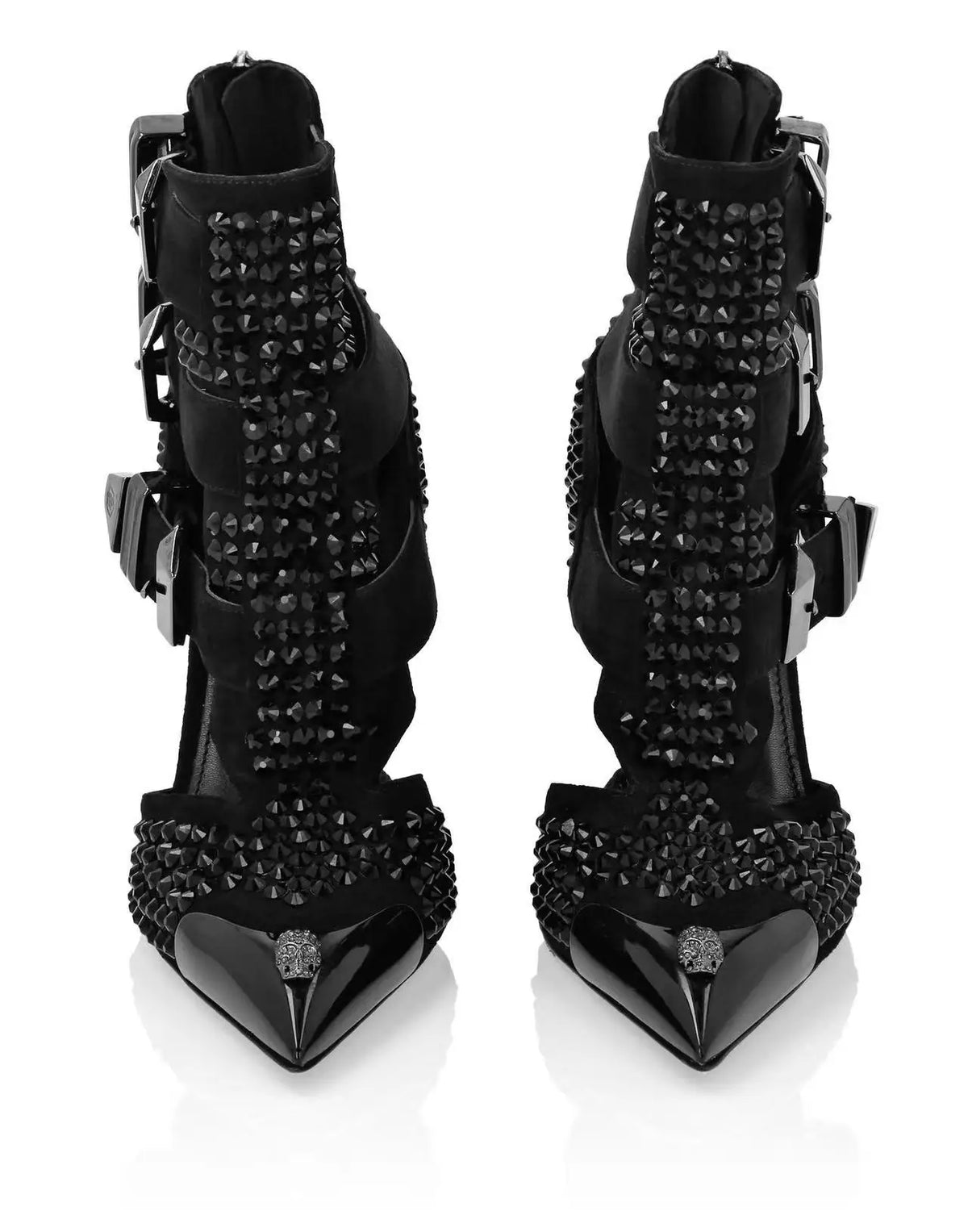 Crystal Embellished Pointed Toe Stiletto Sandals for Women