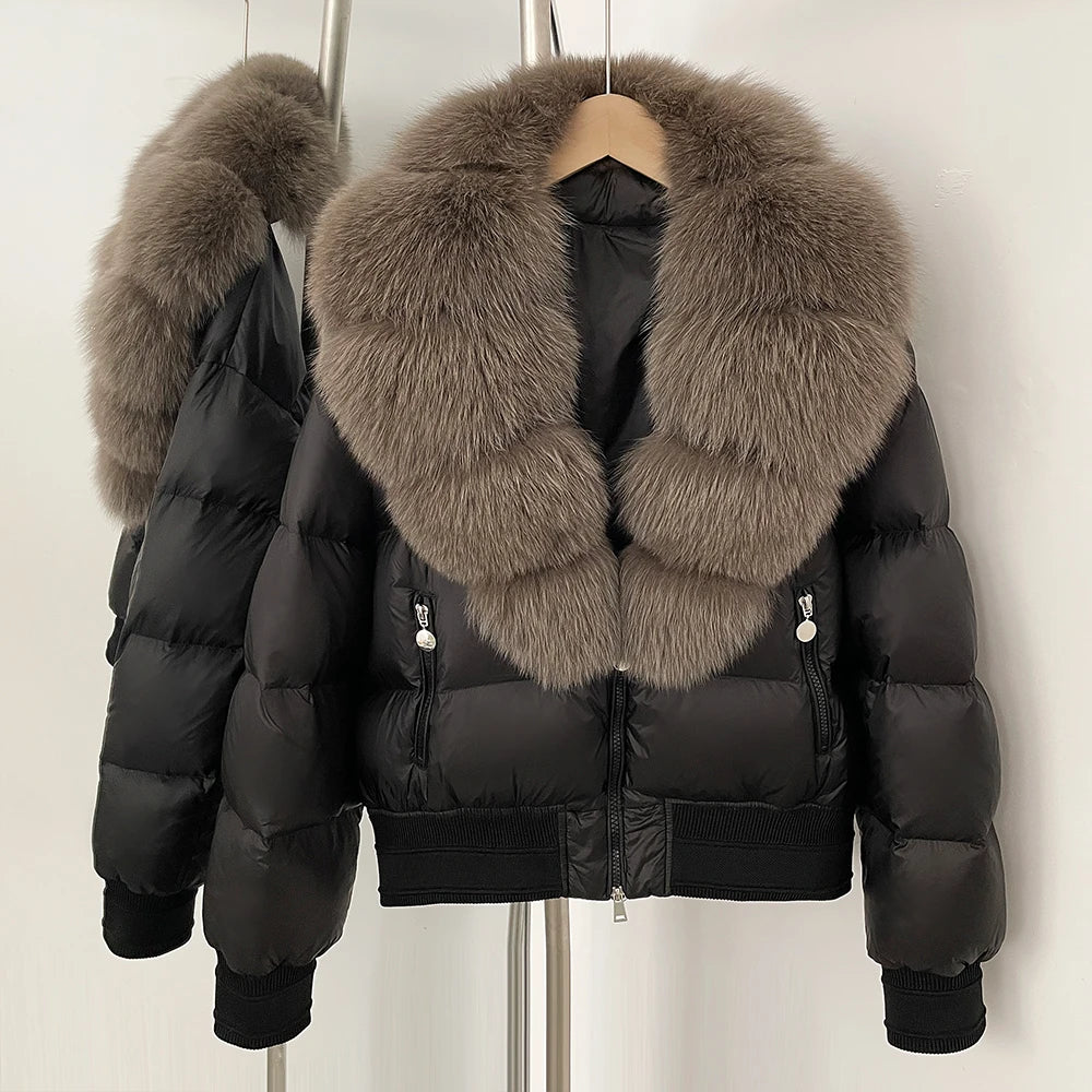 Detachable Fox Fur Collar Down Coat