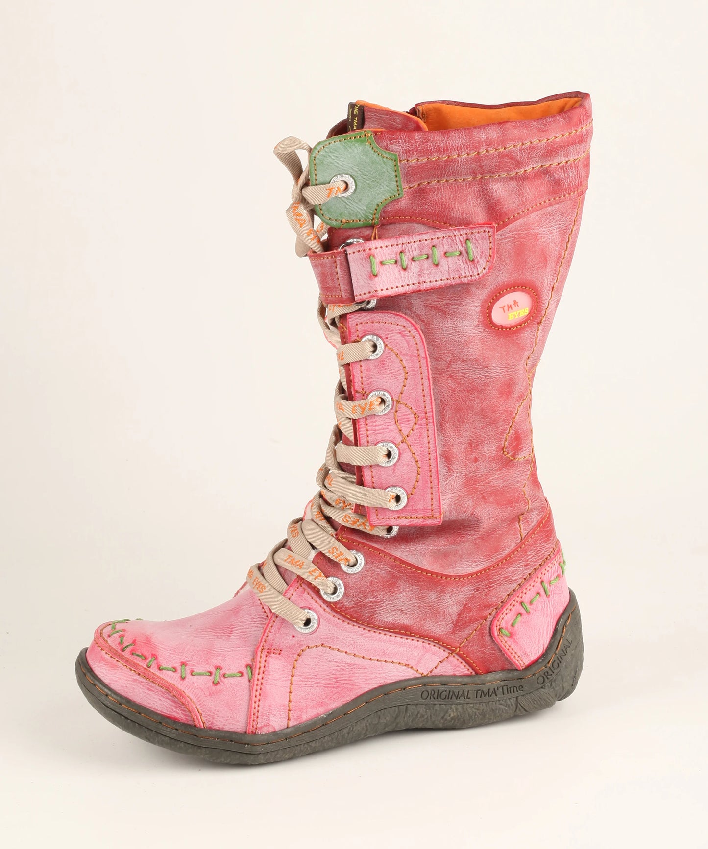 Hand Stitched Leather Mid Calf Boots