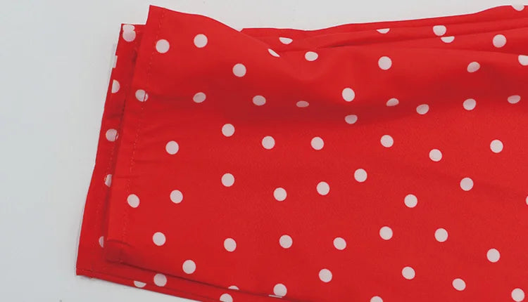 Elegant Polka Dot V Neck Puff Sleeve Mini Dress for Women