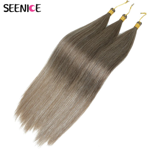 Ombre Purple Straight Crochet Hair Extensions For Women