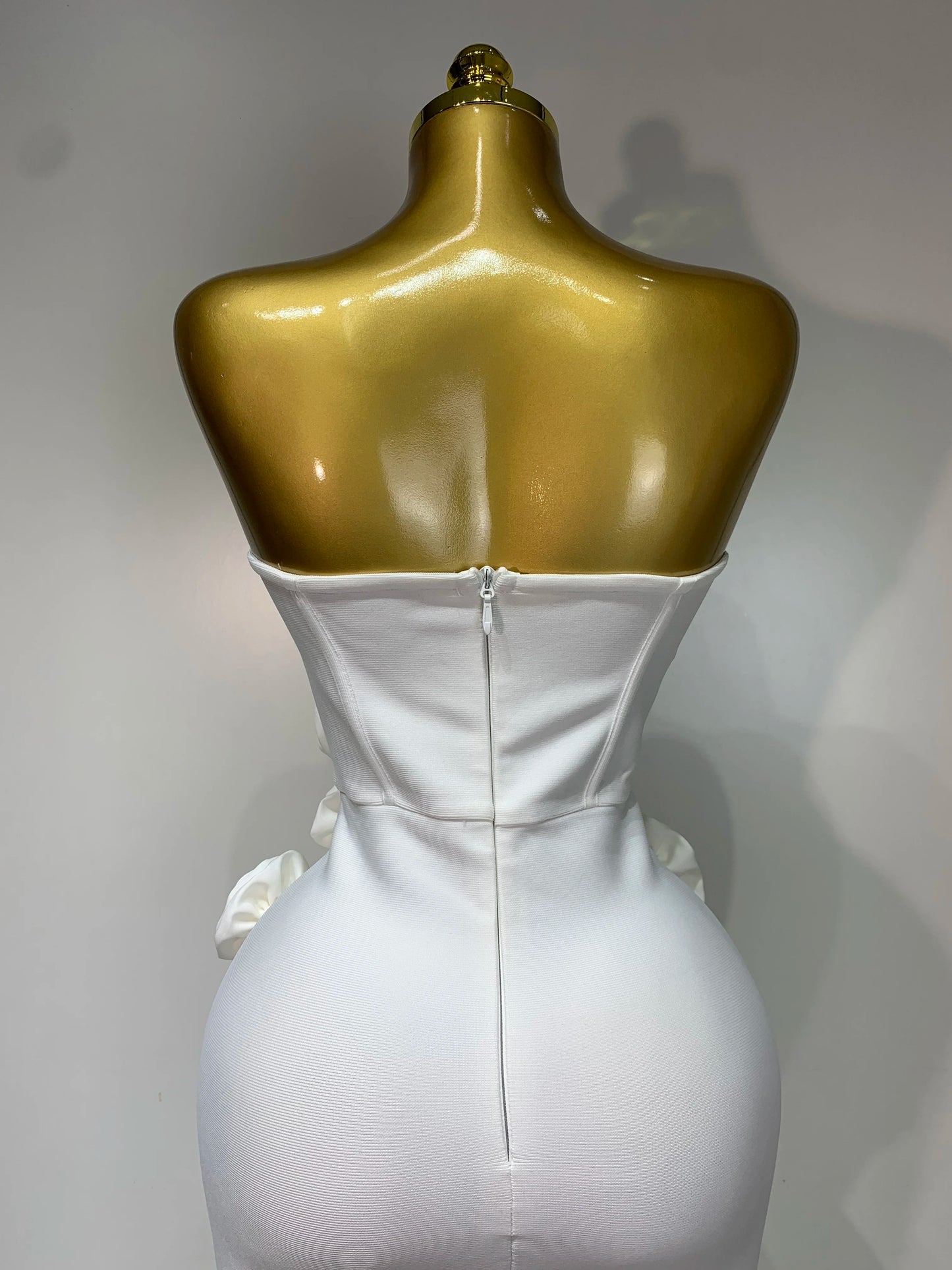 2025 Newest Women Sexy Strapless Backless Red Flower Midi Bandage Dress Celebirty Elegant Evening Club Party Birthday Dresses