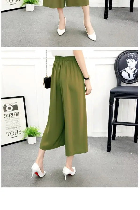 High Waist Pleated Wide Leg Cotton Linen Pants For Women