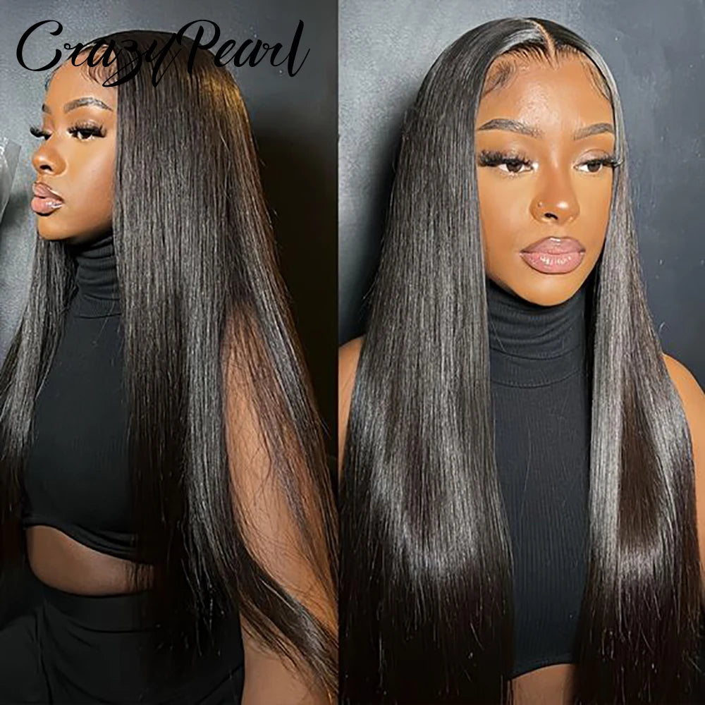 Straight Human Hair Bundles With Lace Frontal for Women