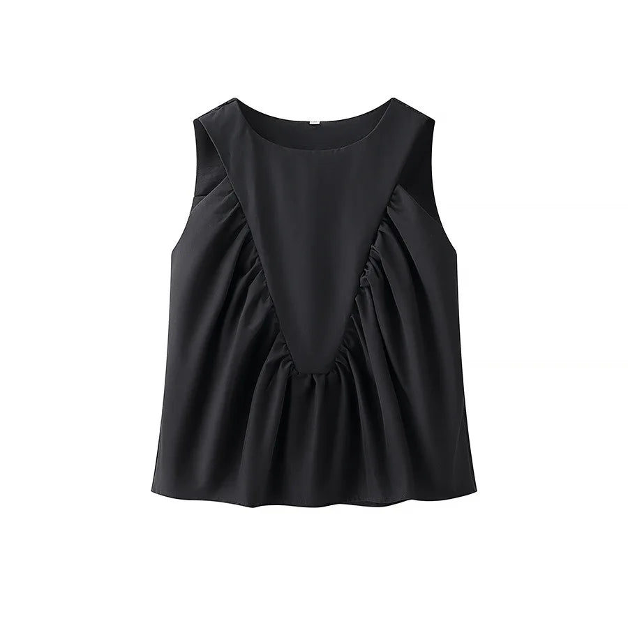Versatile Casual Sleeveless Spliced Shirt for Women