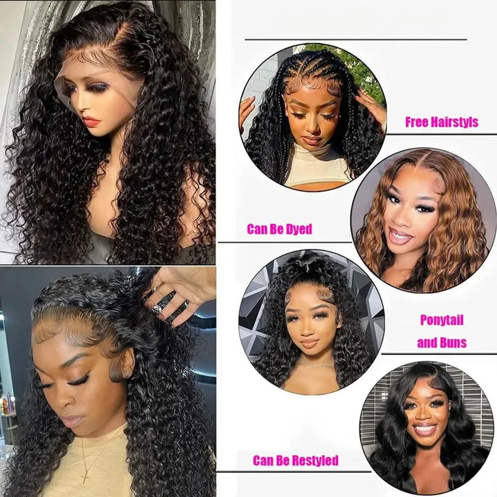 Preplucked Deep Wave Brazilian Lace Front Wig for Women