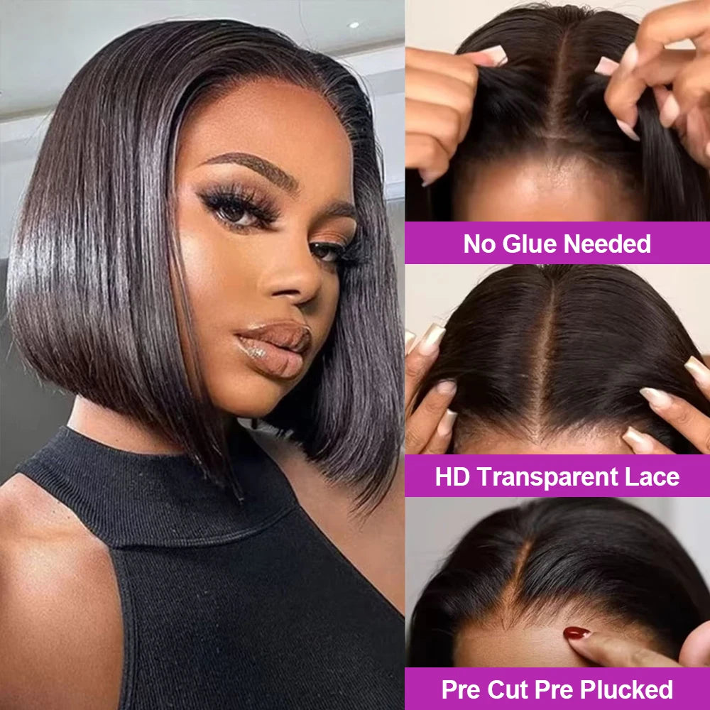 100% Curly Human Hair Glueless Wigs 13x6 Hd Lace Front Wig Jerry Burmese Curly Closure Frontal Short Bob Ready to Wear And Go