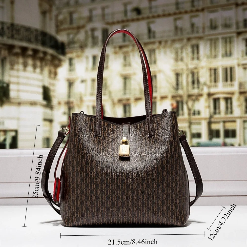 Classic PU Bucket Crossbody Handbag