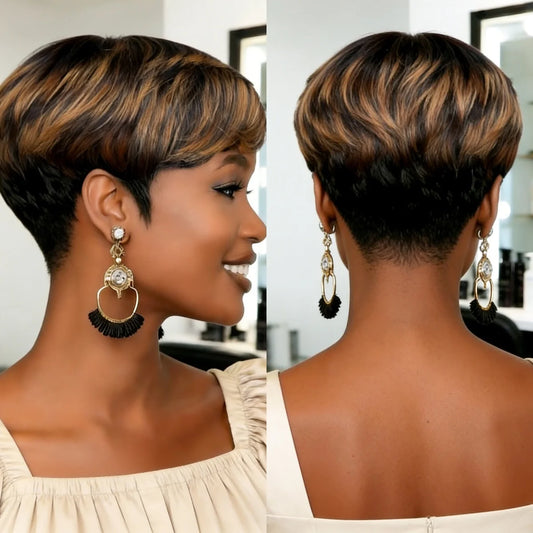 Short Pixie Cut Wig With Bangs
