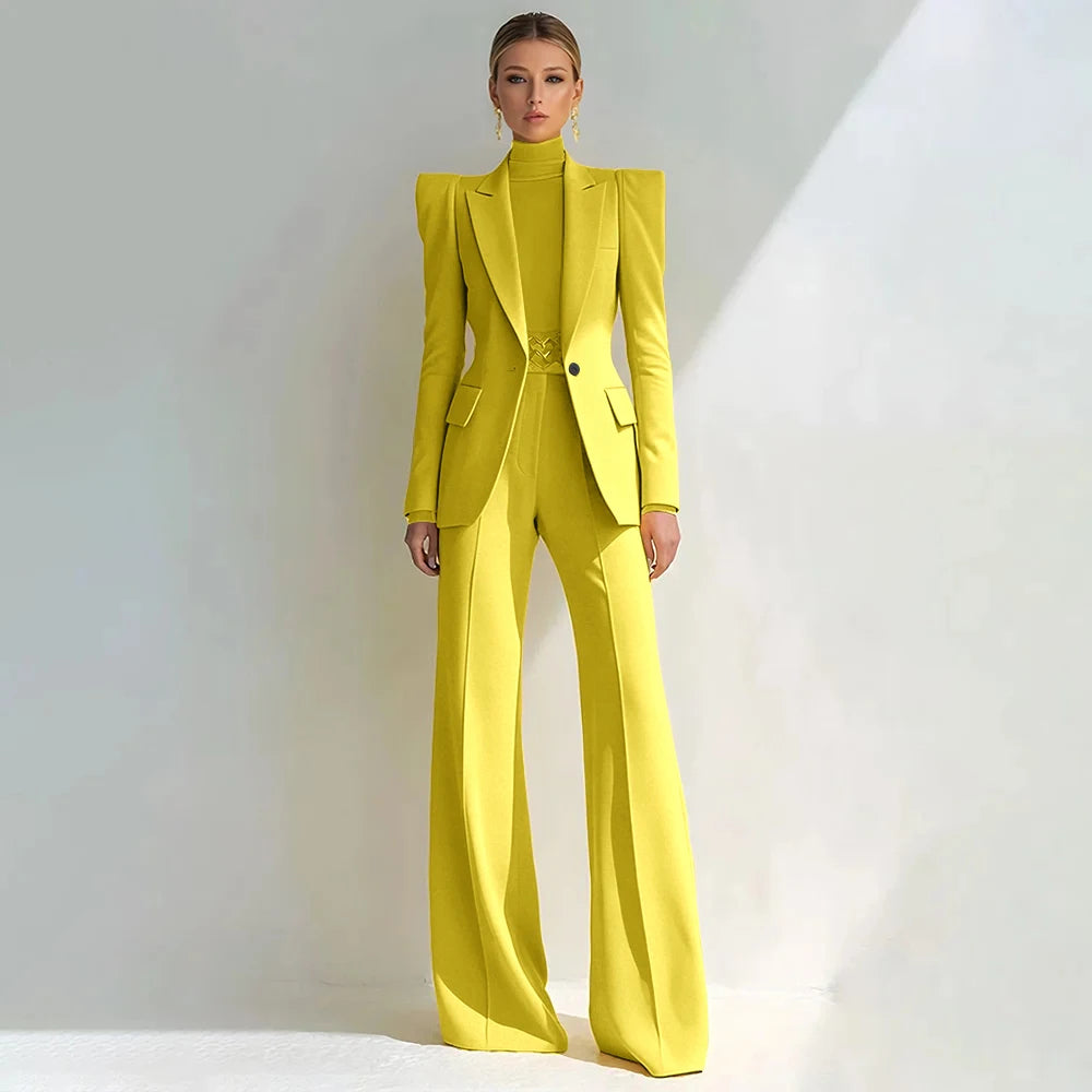 Stylish Double Breasted Two Piece Pantsuit for Women