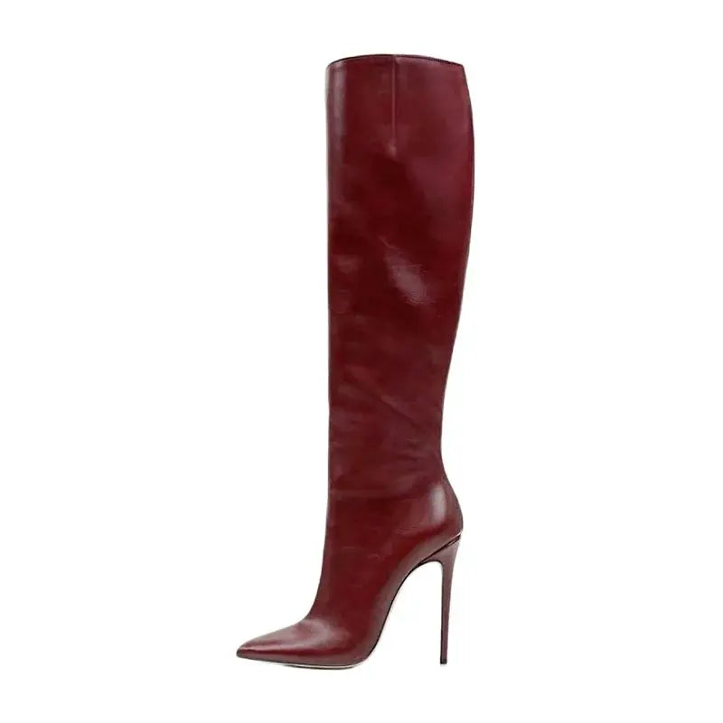 Autumn Winter Pointed Toe Knee High Boots for Women
