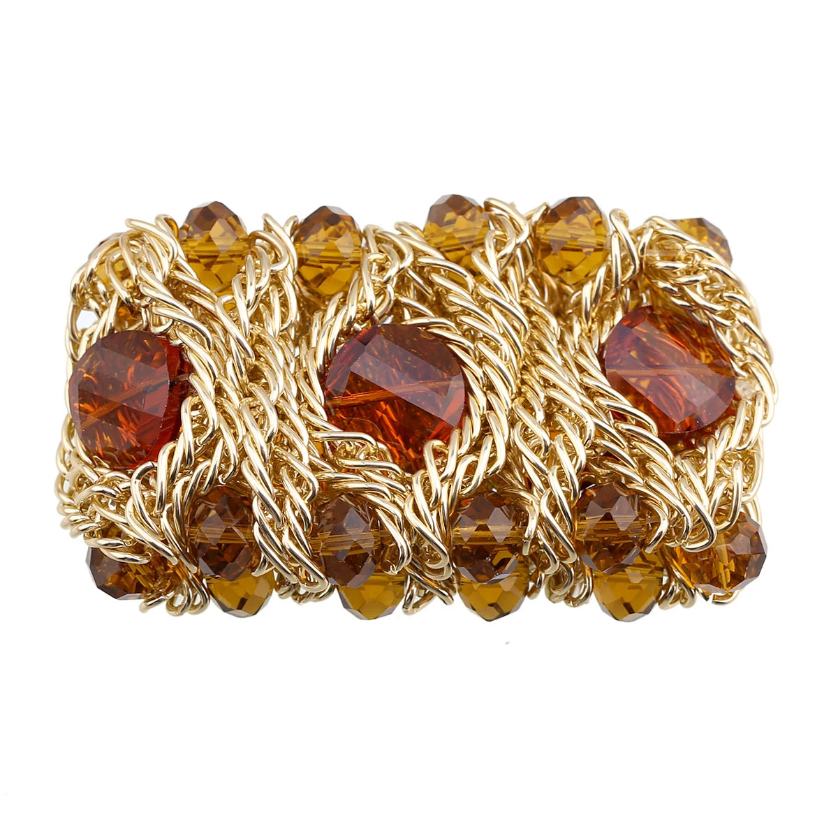 Beaded Crystal Statement Elastic Bracelet for Women