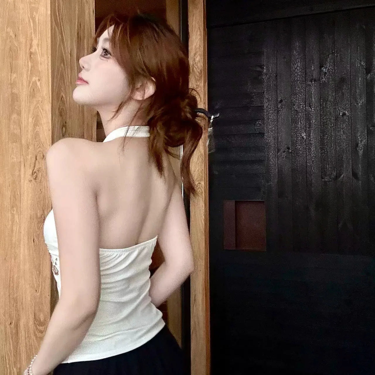 Vintage Sequin Embroidered Backless Camisole For Women